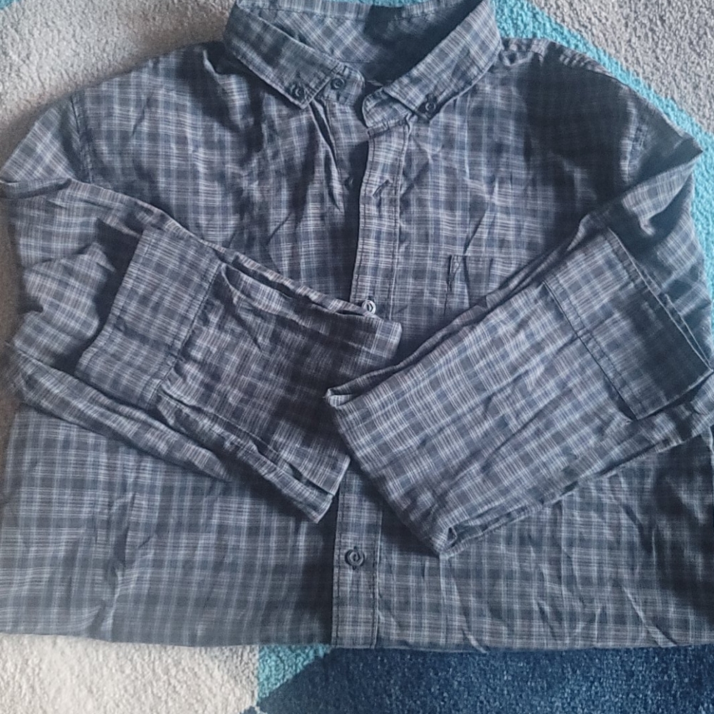 Vans, button down shirt